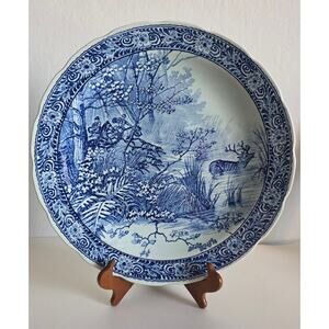 Boch Royal Sphinx Holland Delfts Ceramic Plate “The Hunt” 40cm (15.5”)
